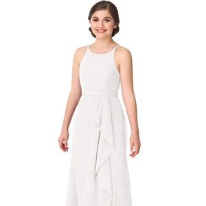 Junior bridesmaid. Ivory color dress.  Azazie.